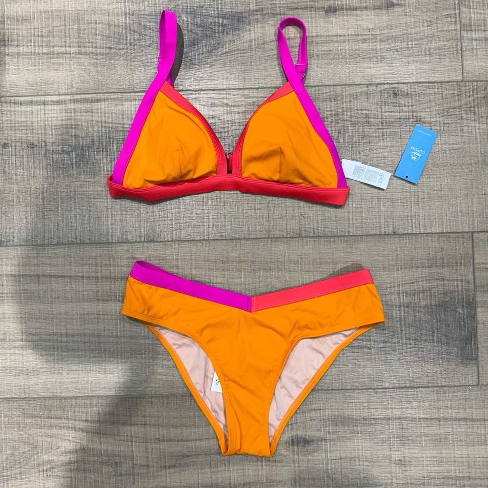 Cupshe Orange and Pink Bikini Set